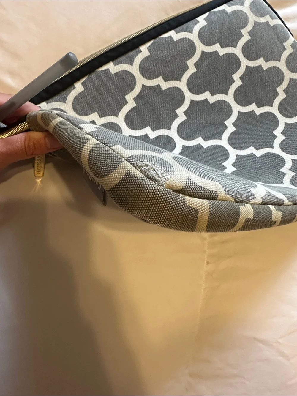 Gray and White Geometric MacBook Sleeve Case